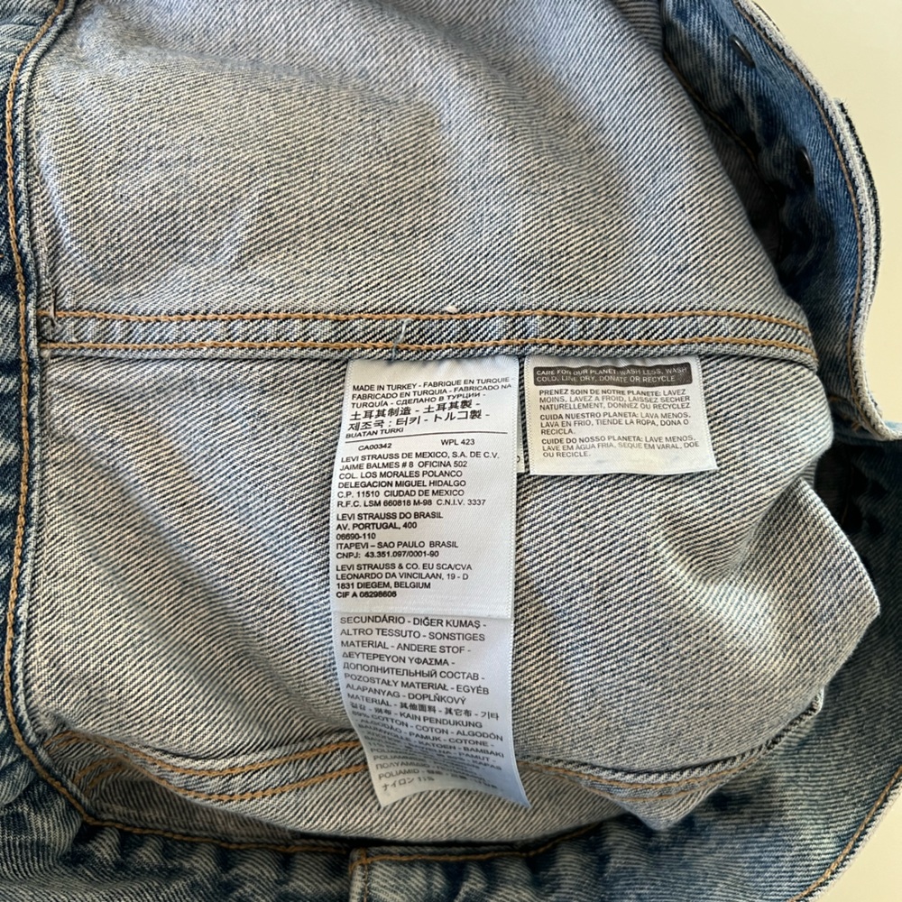 Levi’s Made & Crafted trucker jacket with French tulle lace overlay size medium - Picture 7 of 8